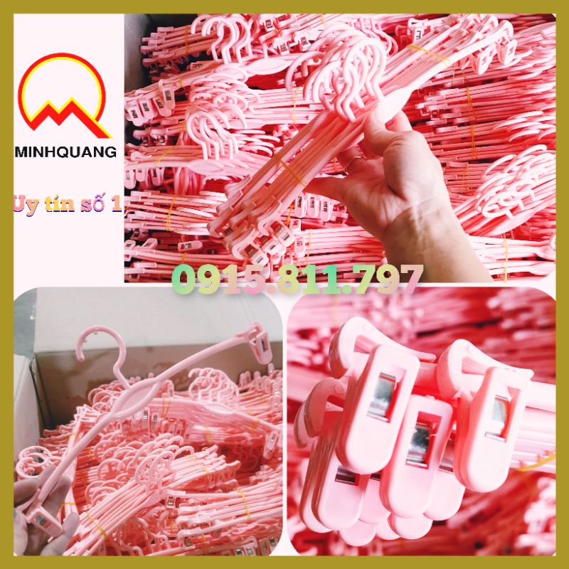 Moc treo quan ao - móc nhựa kẹp đồ lót màu hồng phấn nhẹ nhàng,dễ thương,kích thước 28cm