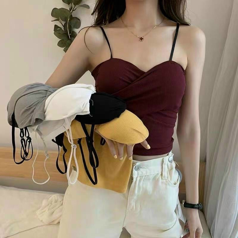 Áo 2 Dây Bra Xoắn Ngực Có Mút Đệm Gợi Cảm | BigBuy360 - bigbuy360.vn