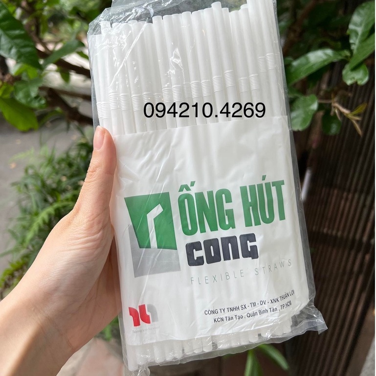 Ống Hút Cafe Bẻ Cong Đen F6 gói 80 cái- ống hút Cà phê bẻ cong