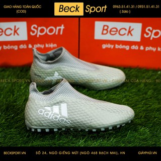 Giày Bóng Đá TQ X Tango 17+ Purespeed Xám Không Dây TF