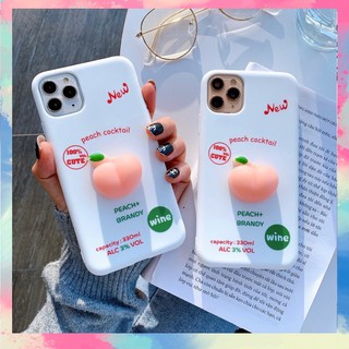 Ốp lưng Full dòng silicon hình nổi đào Cocktail—R308