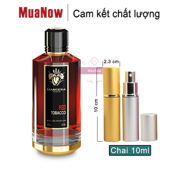 Nước hoa Mancera Red Tobaco chai mini tiện dụng (Hoa nghệ tây, Quế, Nhục đậu khấu, Hổ phách, Guaiac, Đàn hương) | Thế Giới Skin Care