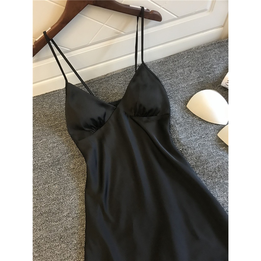 Váy Ngủ Lụa Hai Dây - Đầm Ngủ Lụa Ren Sexy Chất Liệu Lụa Mỏng Sling Có Đệm Ngực Nhẹ Nhàng Thoải Mãi Quyến Rũ VN004 [BINO | BigBuy360 - bigbuy360.vn