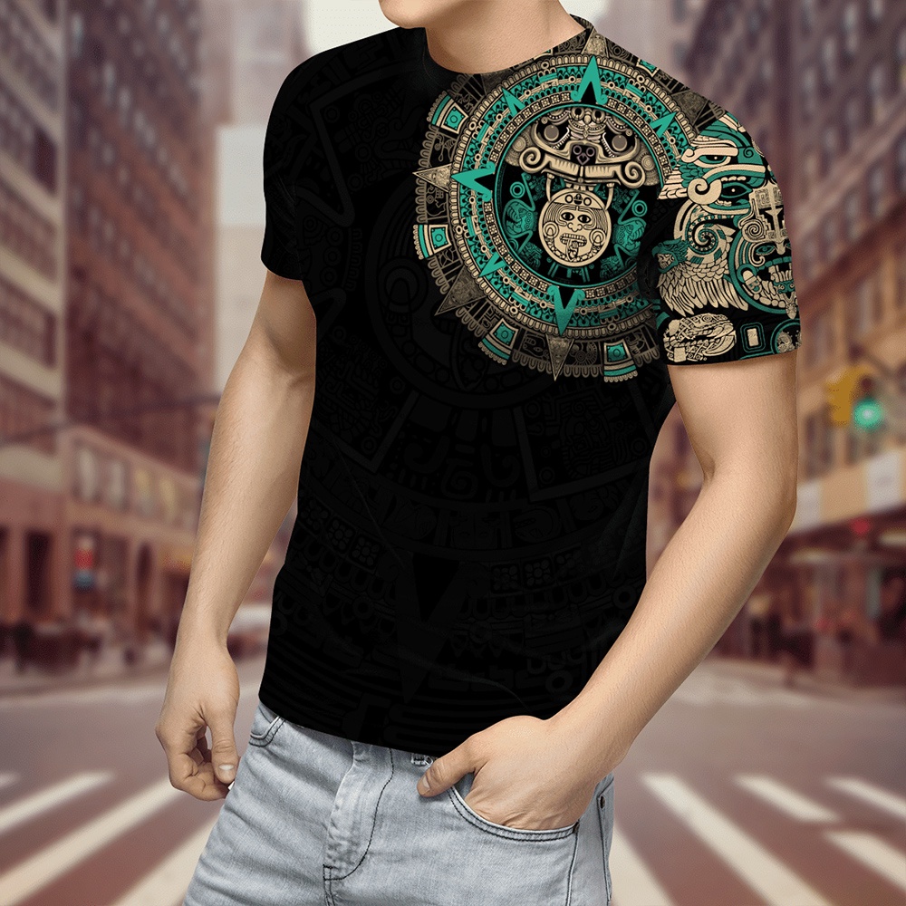 Áo Thun Nam In Hình Chiến Binh Mexico 3D Thời Trang