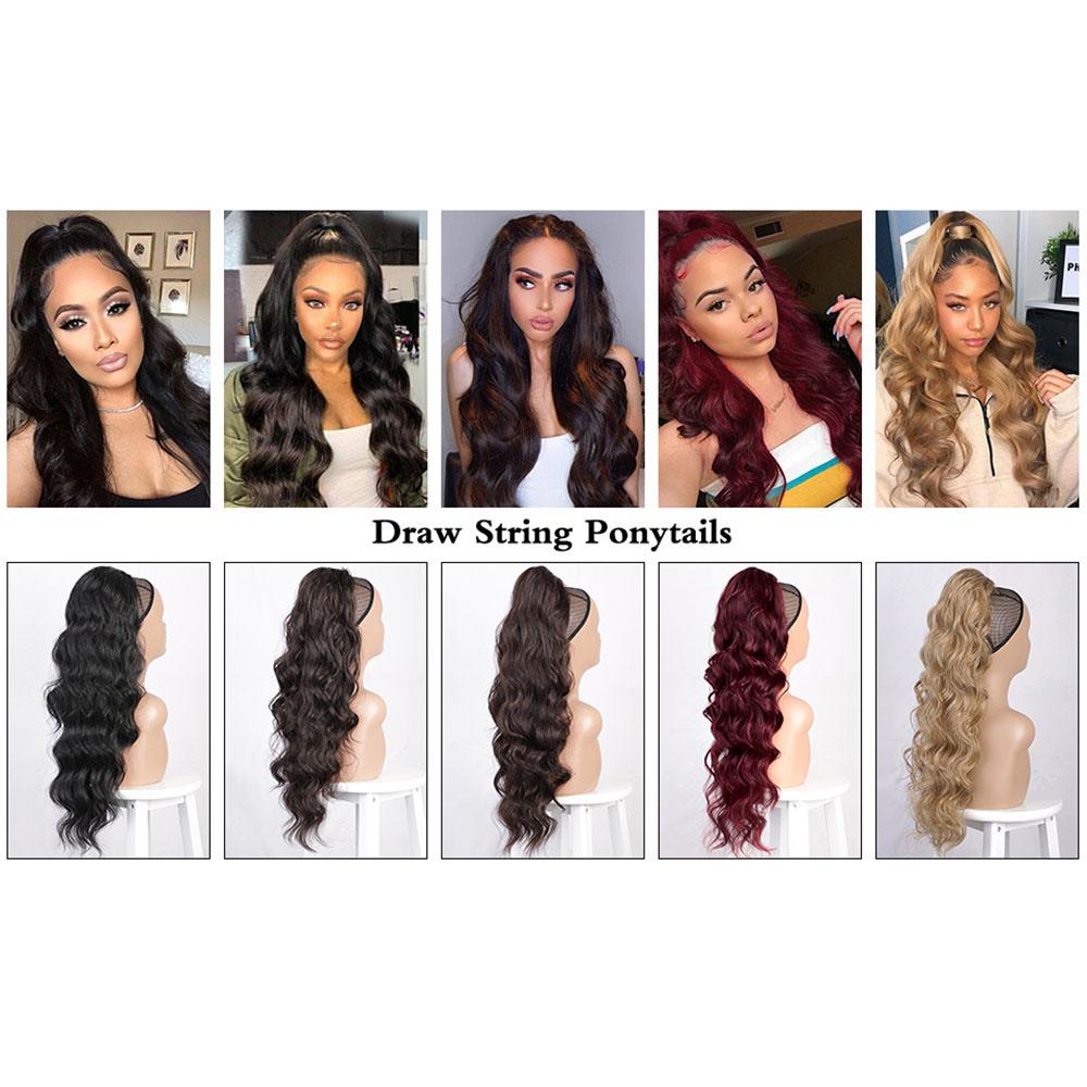 NICKOLAS Tóc Giả Bằng Sợi Tổng Hợp Màu Đen Cách Nhiệt Dành Cho Nữ