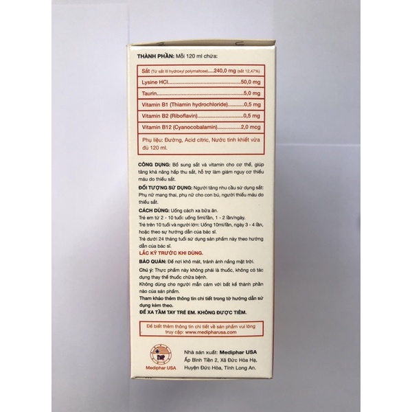 LARUE FERON kidszone bổ sung sắt,lysine và các vitamin thiết yếu cho cơ thể