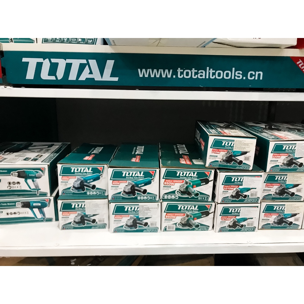 MÁY MÀI GÓC cầm tay 100mm công suất lên đến 800W Chính hãng TOTAL, Cắt sắt, gỗ, inox, cắt đá TG1081006 công tắc đuôi