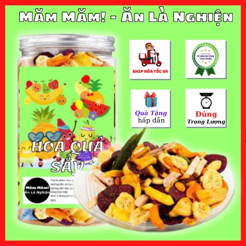 Trái Cây Thập Cẩm Sấy Giòn 300gr - Đồ Ăn Vặt Măm Măm
