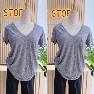 Áo Thun Nữ trơn cổ tim phom suông rộng chất thun giấy mềm mịn thoáng mát