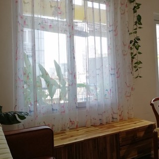 Rèm trẻ em KIRIN, rèm vải Nhật họa tiết hưu cao cổ, rèm voan chống nhìn trộm