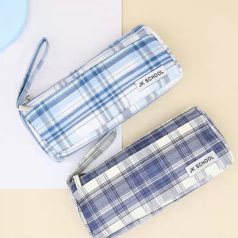 Túi Đựng Bút Bằng Vải Canvas 2 Lớp Sức Chứa Lớn Có Khóa Kéo Tiện Dụng