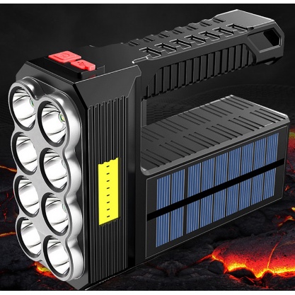 Đèn pin 8 bóng Eomart Năng lượng mặt trời siêu sáng với công xuất 20W dung lượng pin cao tiện lợi dễ sử dụng .