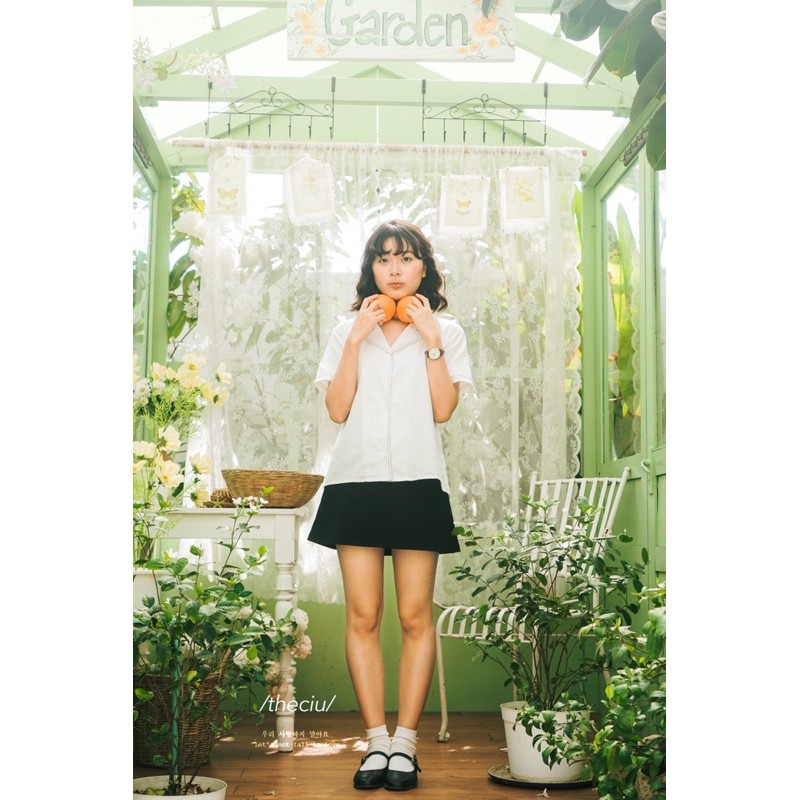 Áo sơ mi tay ngắn chỉ nổi THE CIU - Cremy Shirt