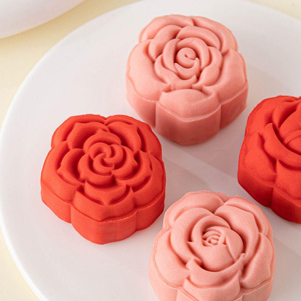 AUGUSTINA Khuôn Nhấn Làm Bánh Trung Thu Hình Hoa Hồng 3D Sáng Tạo DIY