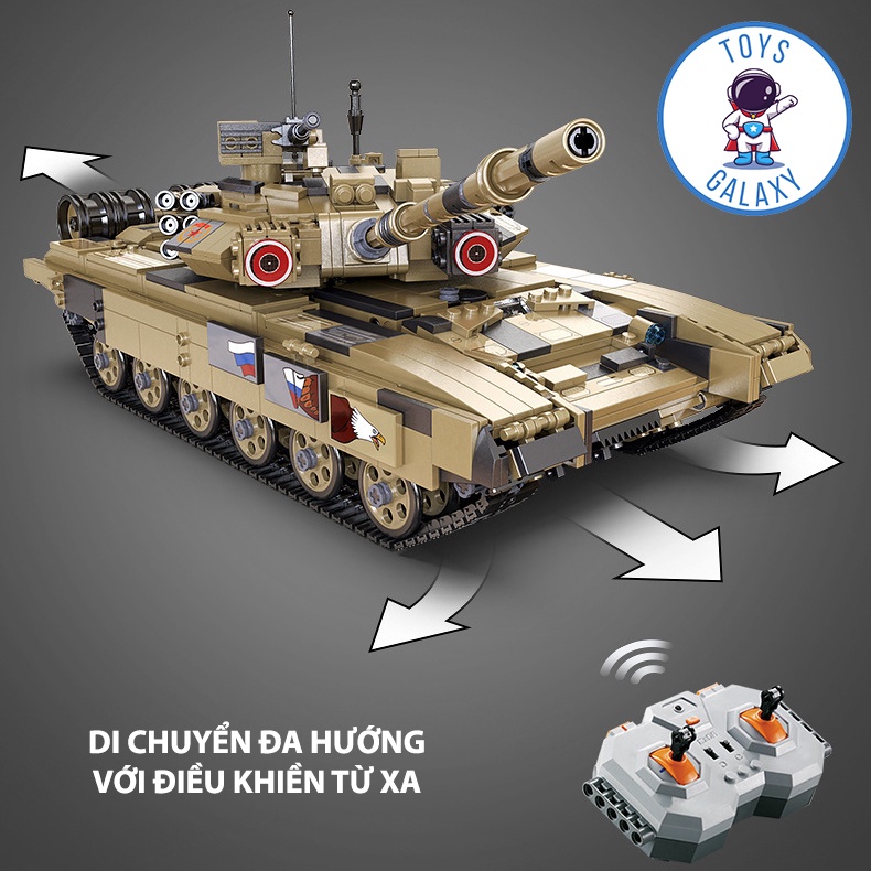 Đồ Chơi Lắp Ráp Mô Hình Điều Khiển Từ Xa RC Xe Tăng Chiến Đấu Chủ Lực T90 / Tiger / Leopard / M1A1 Tank C61003
