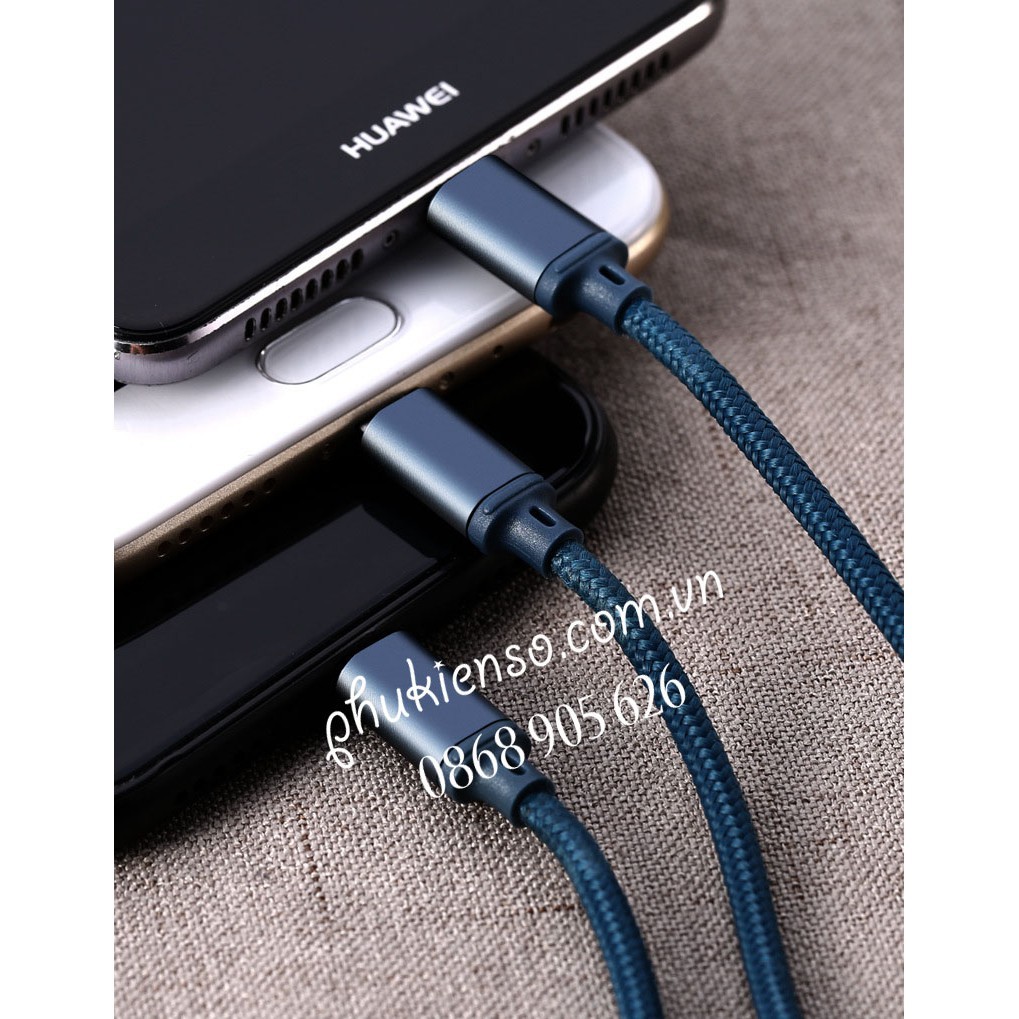 Cáp Sạc 3 Đầu Remax RC131TH ✓ Lightning-Micro USB-TypeC ✓ Hàng Chính Hãng Chống Rối Chống Đứt ( Bảo hành 12 tháng)