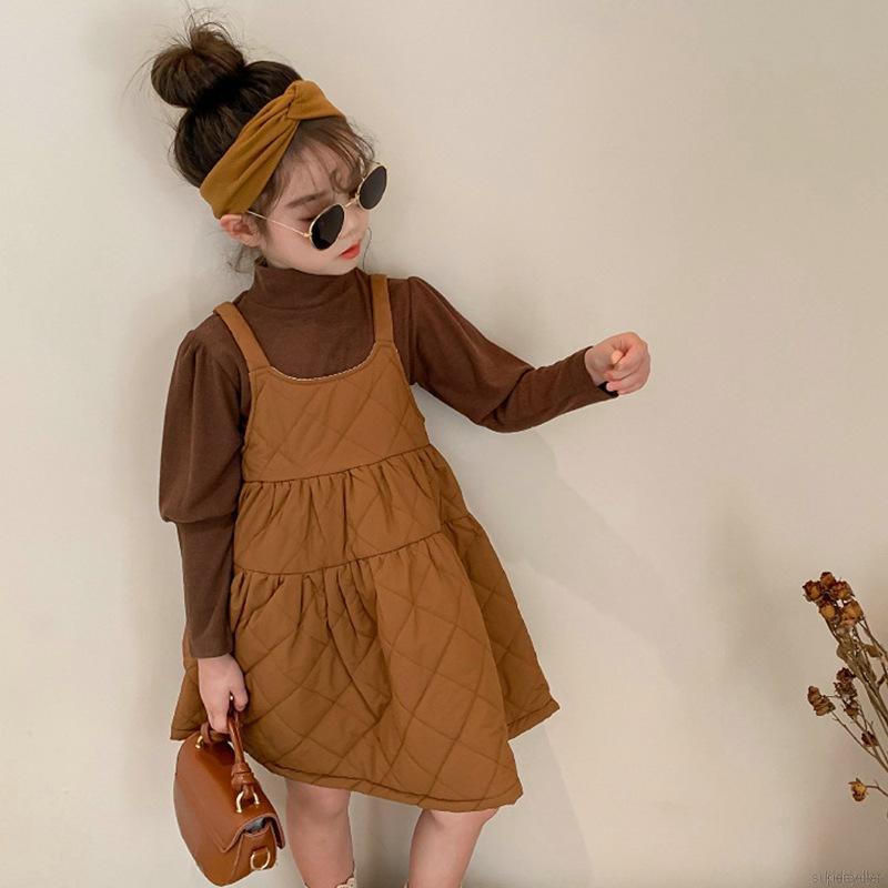Set Áo Sơ Mi Dài Tay + Chân Váy Xinh Xắn Cho Bé Gái