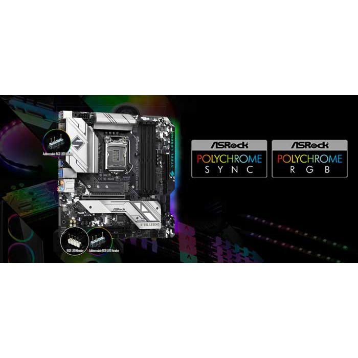Main Asrock B460M STEEL LEGEND , 4 Khe Ram, ITX, Syn Led, NVME - Bảo hành 36Th | BigBuy360 - bigbuy360.vn