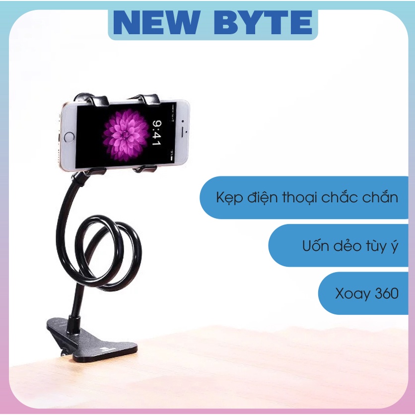 Đế kẹp điện thoại đuôi khỉ lõi sắt đa năng vô cùng chắc chắn, giá đỡ kẹp mép bàn có thể xoay 360 độ dùng để xem phim