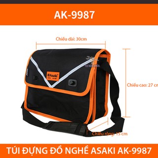 Túi đựng đồ nghề đa năng ASKI AK-9987 loại xịn, chất liệu vải sợi siêu bền, túi đựng dụng cụ sửa chữa đeo vai