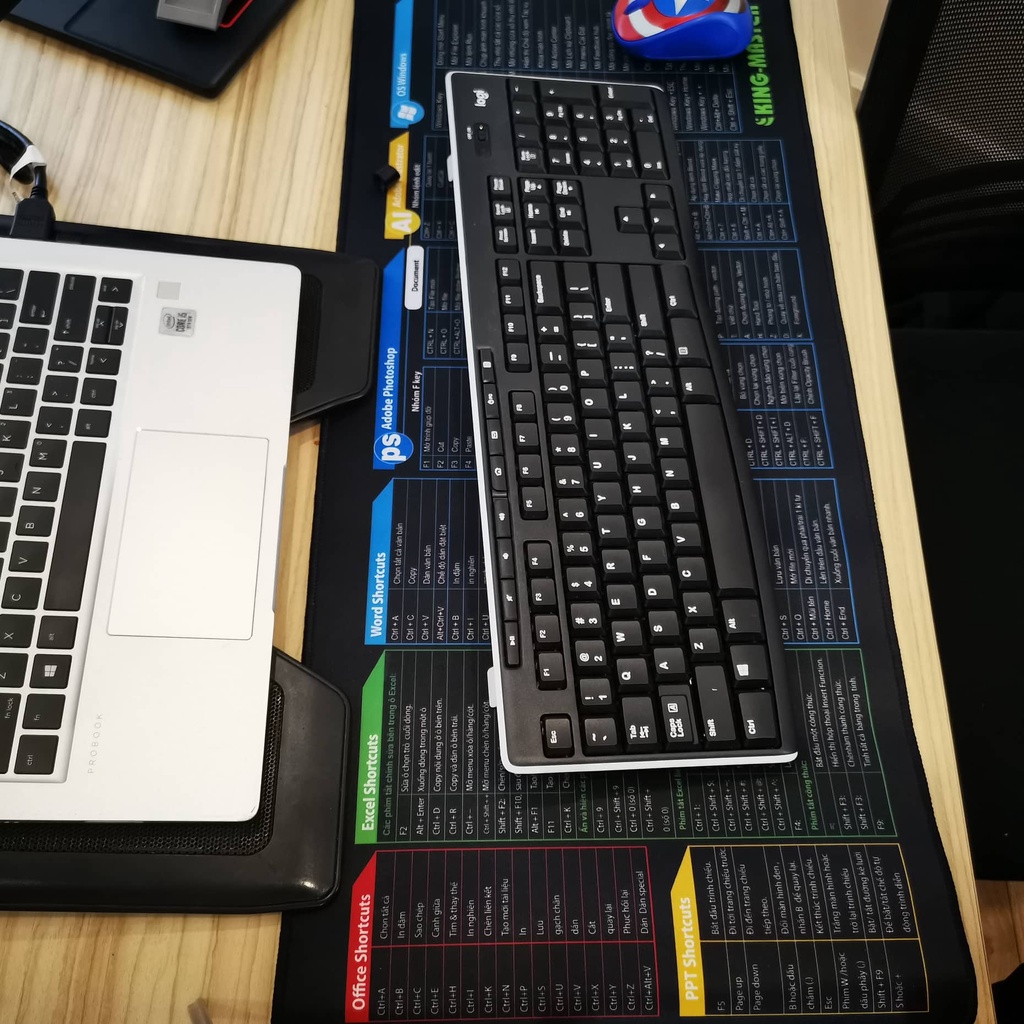 Miếng lót chuột phím tắt văn phòng office, photoshop, AI,... SIZE 30x80 dày thiết kế bảng tiếng việt | TPST Shop