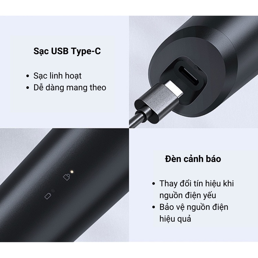 Máy cạo râu điện Showsee F303-BK 3 lưỡi cạo 3D Kháng nước IPX7 pin sạc cao cấp Citiso
