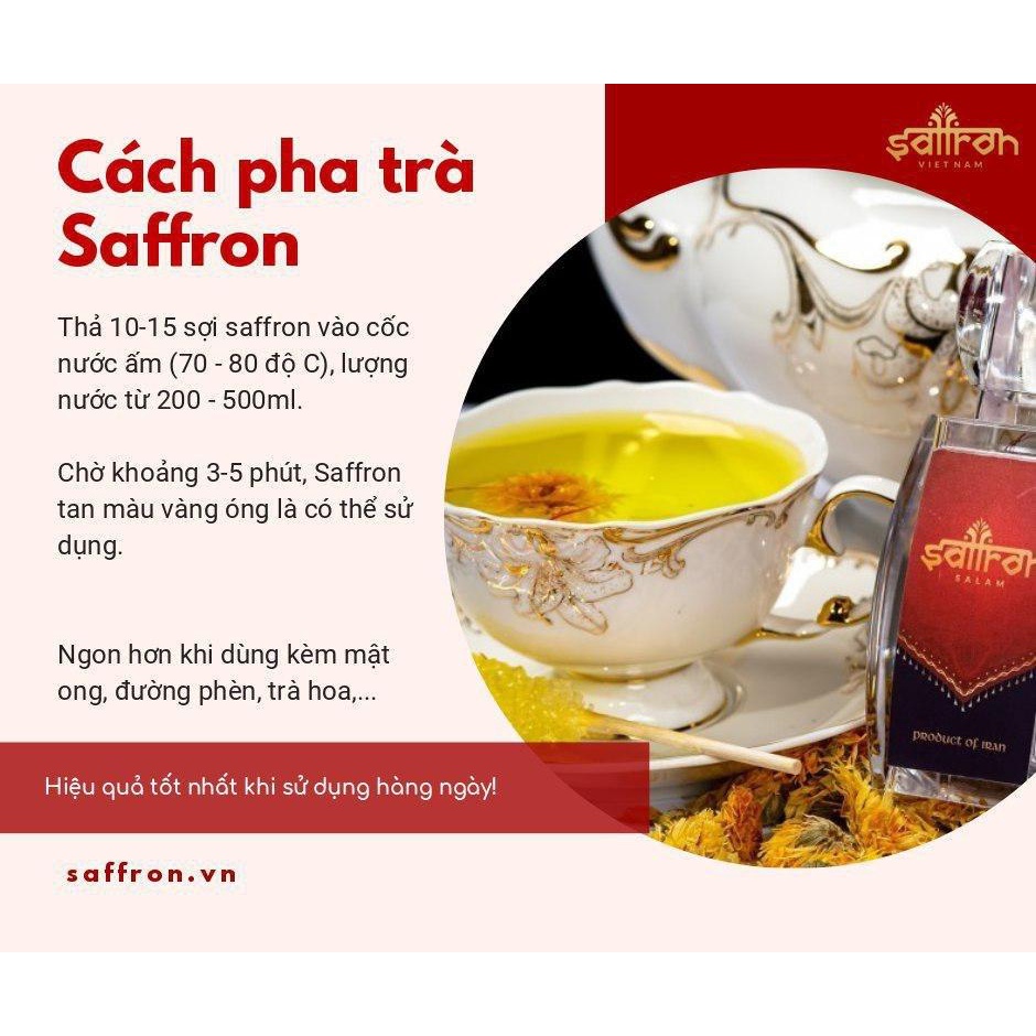 Nhụy Hoa Nghệ Tây Quà Tặng Saffron Salam 10 Gram/ bộ tặng cối và bột 1 gram