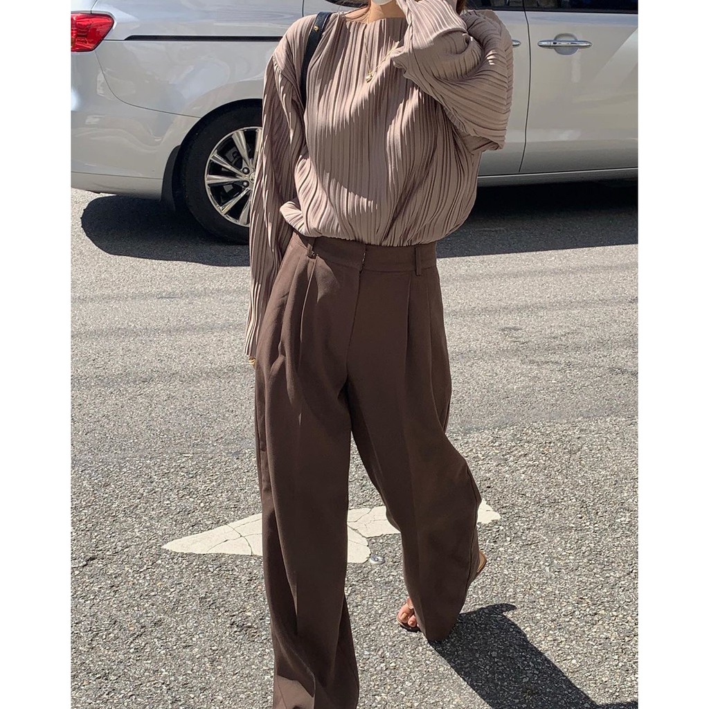 Áo nữ dài tay cổ tròn thời trang Hàn Quốc | BigBuy360 - bigbuy360.vn