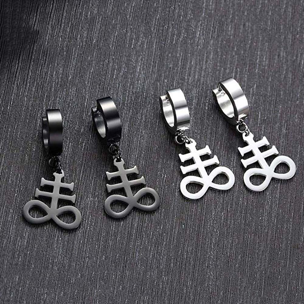 Bông Tai Hình Thánh Giá Thời Trang Dành Cho Nam|Bông Tai Thép Titan Màu Sắc Hình Thánh Giá