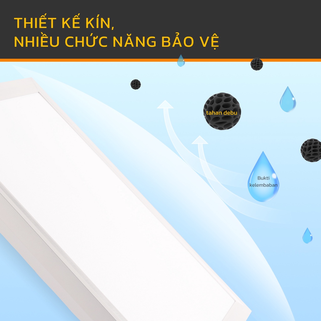 Đèn âm trần HYDERSON LED 24W 300x300 hình vuông siêu mỏng dành cho nhà cửa phòng học văn phòng cửa hàng