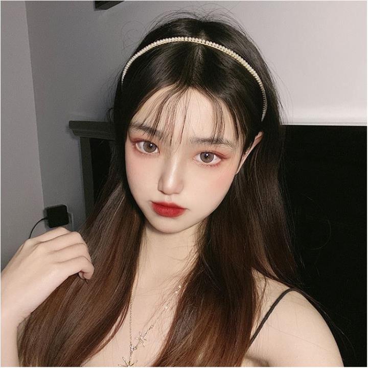Băng đô bờm cài tóc đính hạt ngọc gọng dẻo bền đẹp nhỏ gọn thời trang Hàn Quốc June accessories
