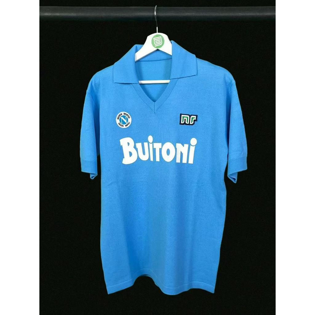 Áo Thun Bóng Đá Tay Ngắn / Dài Napoli Home 1986-89 Phong Cách Vintage Size S-2XL