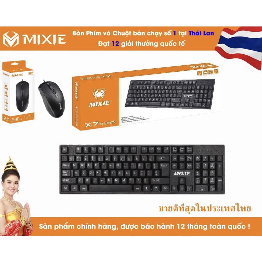 [Combo] Bàn phím có dây MIXIE X7 Và Chuột Có Dây MIXIE X2 3 Phím Bấm - Chính Hãng - Bảo Hành 12 Tháng