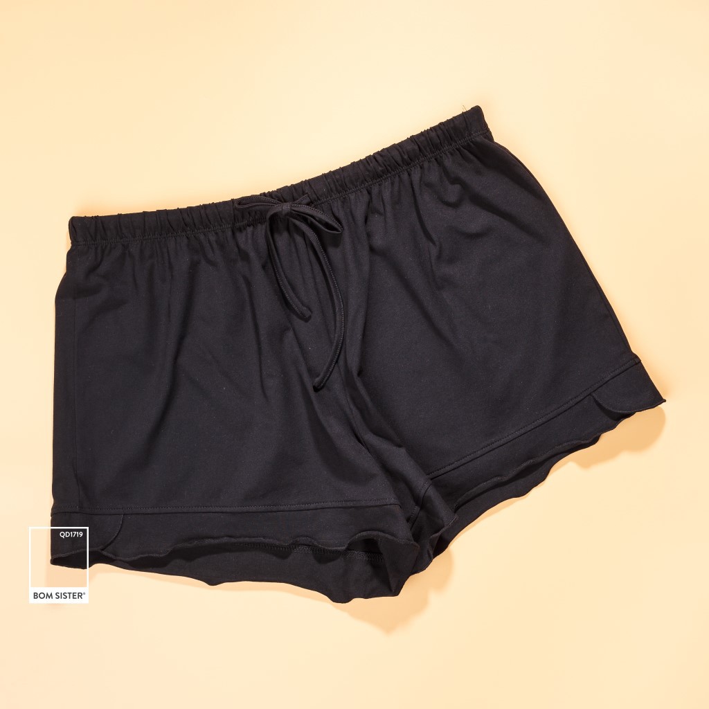 [Mã WAFAST hoàn 20% tối đa 100k xu đơn 250k] Quần Đùi Ngủ Cotton Pha Màu Trơn Chân Bèo BOM SISTER QD1719 | BigBuy360 - bigbuy360.vn