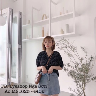 Áo vintage chấm bi MS1623