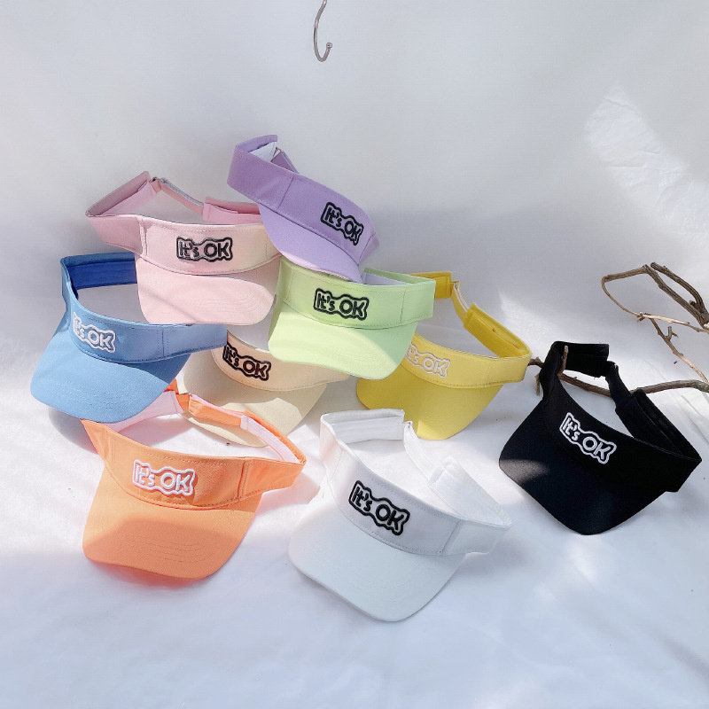 Mũ lưỡi trai nửa đầu thêu chữ It's OK thời trang hè 2021 cho bé