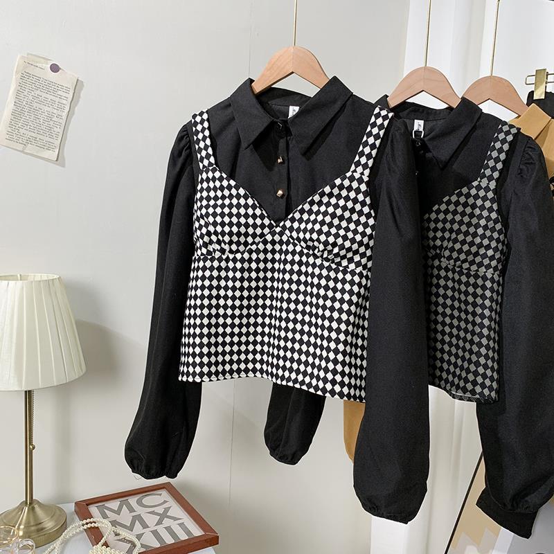 Áo Sơ Mi Ngắn Hai Dây Giả Hai Lớp Mẫu Mới 2022 Dành Cho Bạn Nữ