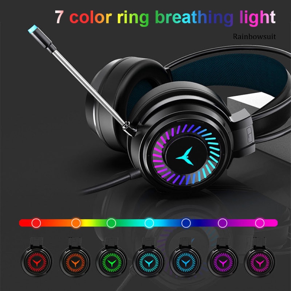 RB- G58 LED Light Gaming Headset Stereo Wired Bass Headphone with Mic for PC/Laptop