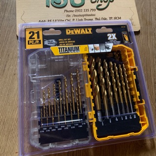Bộ mũi khoan dewalt titanium 21 chi tiết