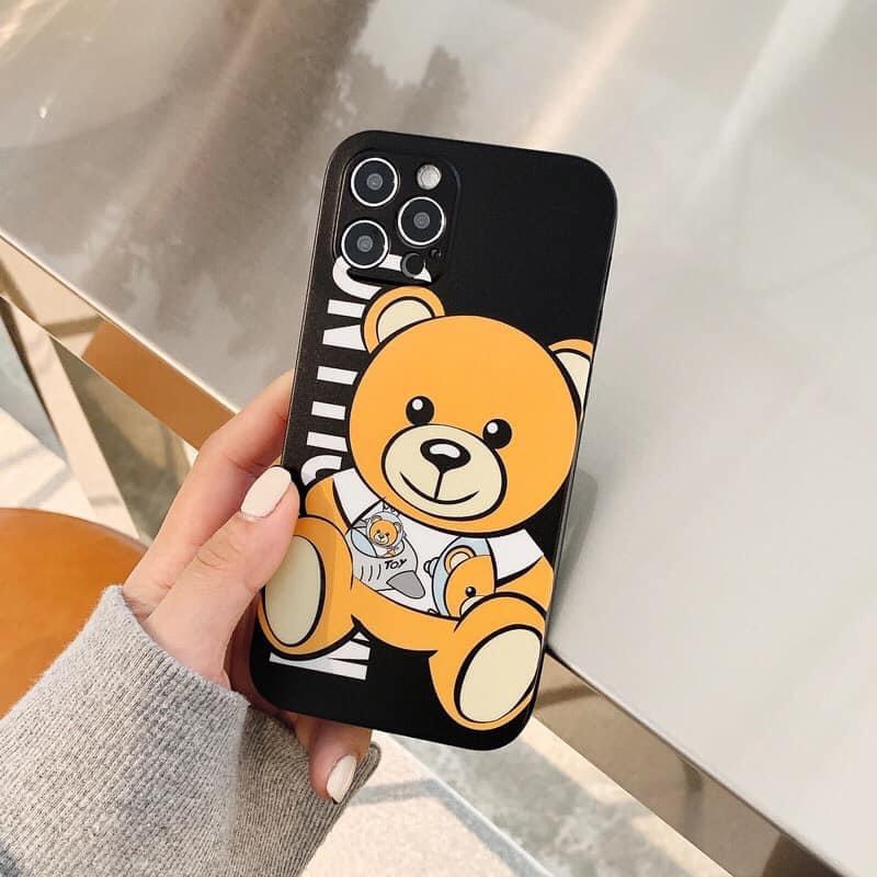 Ốp lưng iphone cạnh vuông giả 14 gấu mocs 6 6/6plus/6s/6splus/7/7plus/8/8plus/x/xr/xs/11/12/pro/promax/13/14Promax NINE