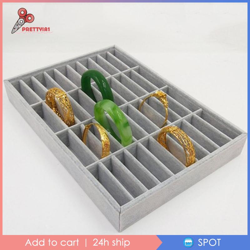[Prettyia1] Khay 40 Ngăn Đựng Vòng Tay Màu Xám Cho Nam Và Nữ