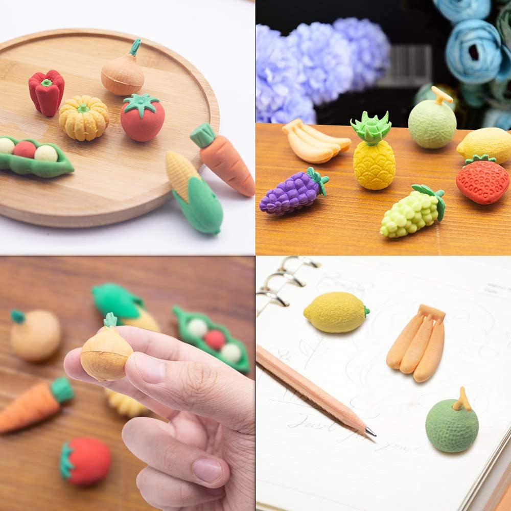 Cục Tẩy Hình Trái Cây Mini Nhiều Màu Sắc Không Độc Hại Có Thể Tháo Rời