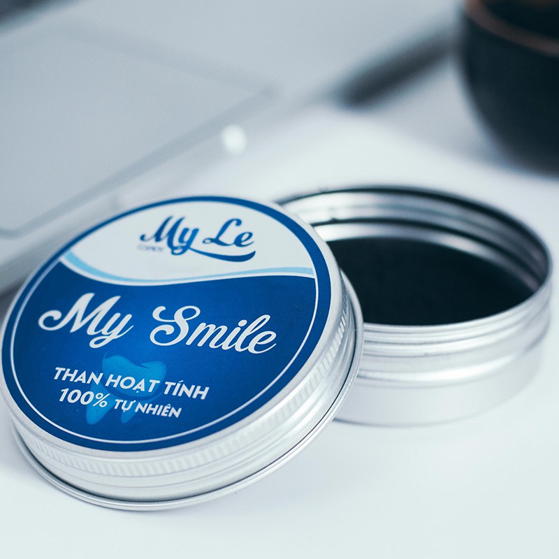 Bột than hoạt tính trắng răng My Smile 70gr bột đánh răng làm trắng răng từ than hoạt tính