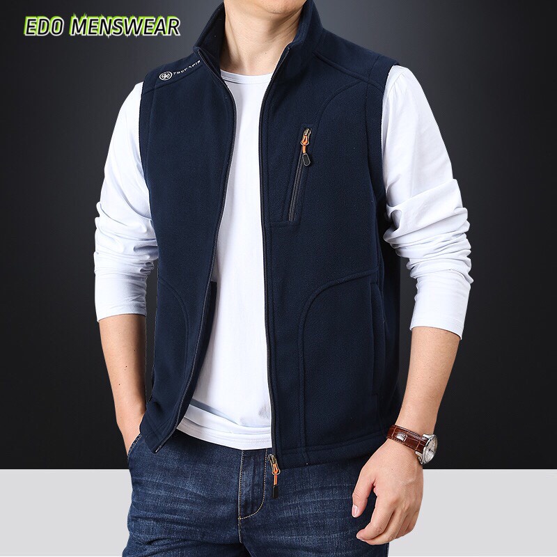 Áo Gile nam Hàn Quốc Edo Menswear vải da lộn mềm mịn, áo gile thiết kế form dáng chuẩn đẹp dễ phối đồ, dễ kết hợp