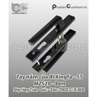 Tay nắm cửa đi mở quay nhôm Xingfa hệ 55 màu đen
