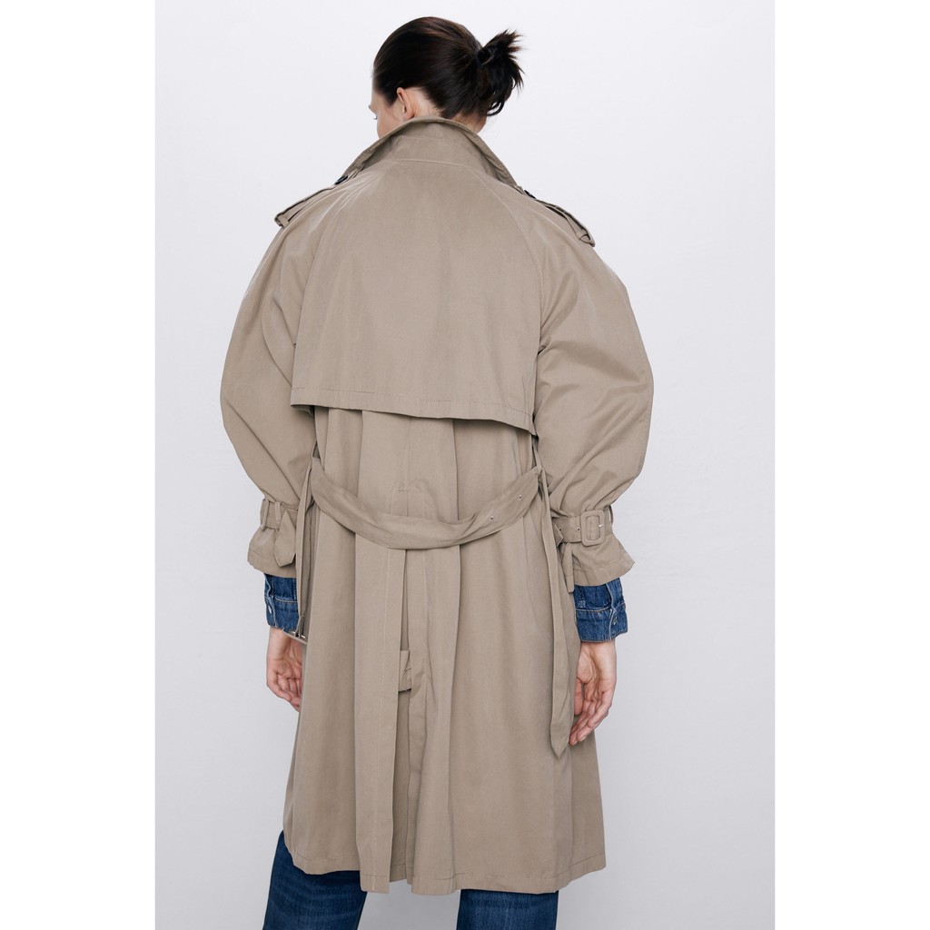 ÁO KHOÁC TRENCH COAT DÁNG DÀI NỮ KÈM THẮT LƯNG MÀU BE - 4369/245 4369/240