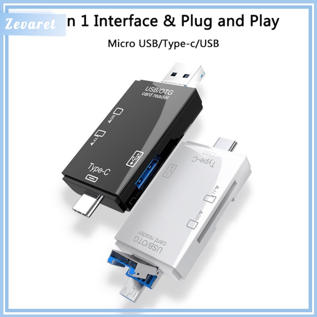 Đầu Đọc Thẻ Nhớ Zevaret Tf Sd Usb 2.0 Type C Đa Chức Năng
