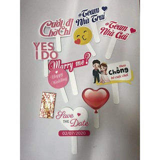 Bảng chụp hình cầm tay _ Hashtag chụp hình đám cưới, đám hỏi, sinh nhật, khai trương, thương hiệu Hafu House M501-550
