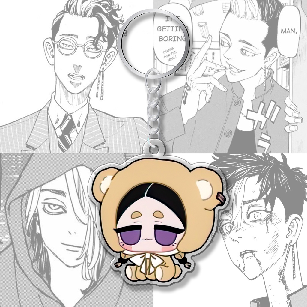 QR gỗ để bàn và Móc khóa Thegioipuzze Tokyo Revengers Chibi Gấu nhân vật Mikey Izana Ran Rindou0
