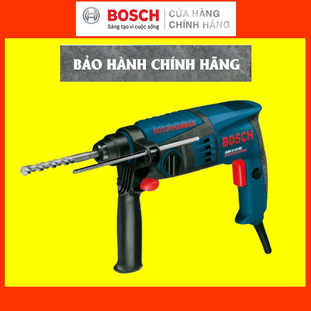 [CHÍNH HÃNG] Máy Khoan Búa Bosch GBH 2-18 RE (18MM-550W) - Chuyên Khoan Bê Tông, Giá Đại Lý Cấp 1, Bảo Hành Toàn Quốc